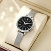 Women's Alloy Watch With Round Dial And Stainless Steel Clasp Simple Elegant Light Luxury Style
