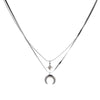 Women's Alloy Water Drop Lava Necklace With U Shaped Pendant Electroplated Cross Chain Trendy Light Luxury Clavicle Chain