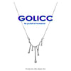 Women's Alloy Water Drop Lava Necklace With U Shaped Pendant Electroplated Cross Chain Trendy Light Luxury Clavicle Chain