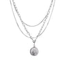 Women's Alloy Water Drop Lava Necklace With U Shaped Pendant Electroplated Cross Chain Trendy Light Luxury Clavicle Chain