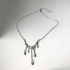 Women's Alloy Water Drop Lava Necklace With U Shaped Pendant Electroplated Cross Chain Trendy Light Luxury Clavicle Chain
