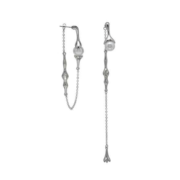 Women's Alloy Water Drop Lava Necklace With U Shaped Pendant Electroplated Cross Chain Trendy Light Luxury Clavicle Chain