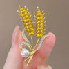Women's Alloy Wheat Ear Brooch With Electroplating And Natural Style