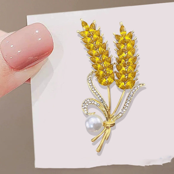 Women's Alloy Wheat Ear Brooch With Electroplating And Natural Style