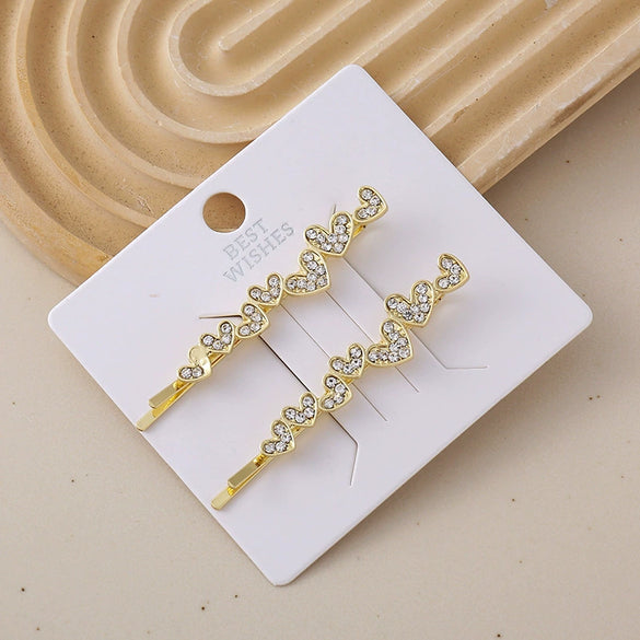 Women's Alloy Word Clip With Flash Drill Electroplated For Hair Styling