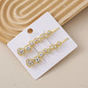 Women's Alloy Word Clip With Flash Drill Electroplated For Hair Styling