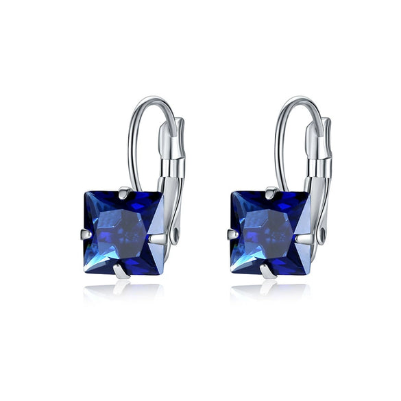 Women's Alloy Zircon Stud Earrings Rhombus Shape Electroplated Fashion Ear Buckles