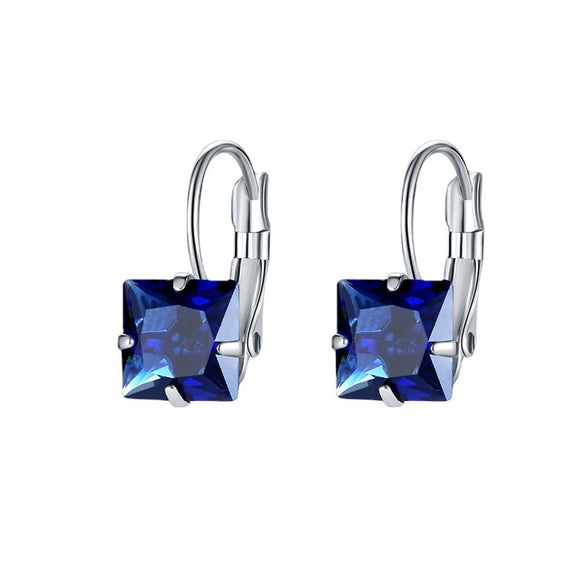 Women's Alloy Zircon Stud Earrings Rhombus Shape Electroplated Fashion Ear Buckles