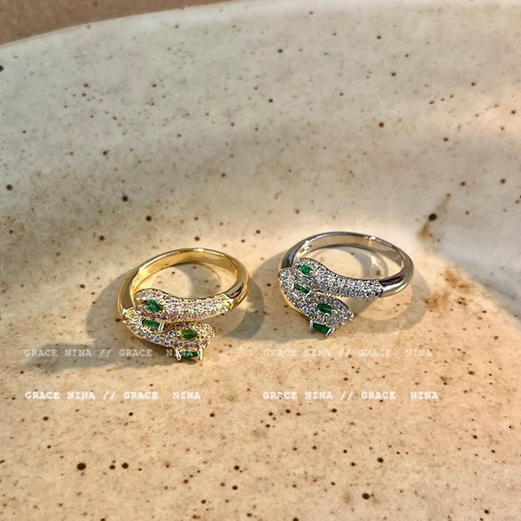 Women's Alloy Zodiac Snake Winding Open Ring With Electroplating
