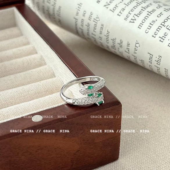 Women's Alloy Zodiac Snake Winding Open Ring With Electroplating