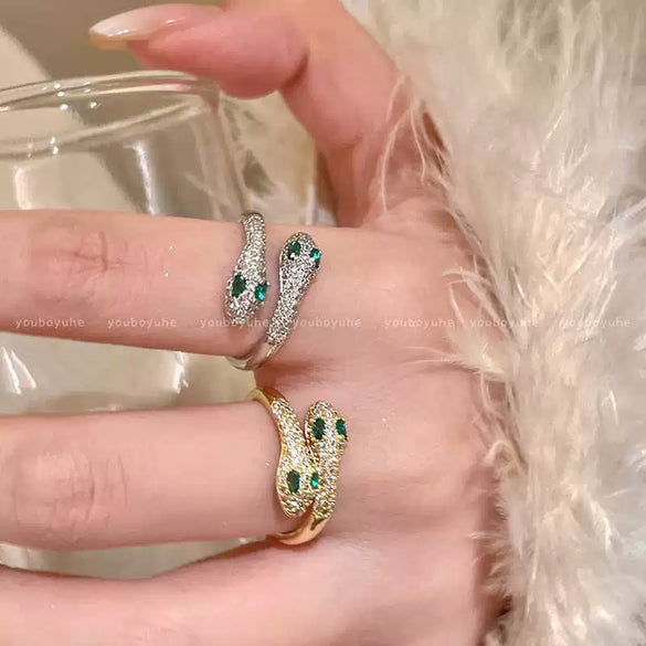 Women's Alloy Zodiac Snake Winding Open Ring With Electroplating