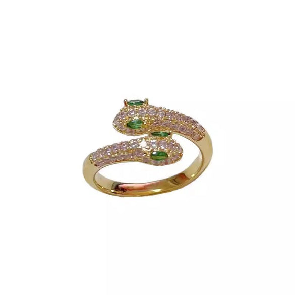 Women's Alloy Zodiac Snake Winding Open Ring With Electroplating