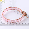 Women's Amethyst Natural Stone Beaded Bracelet With Cowhide Rope And Copper Accessories Fashion Jewelry