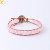 Women's Amethyst Natural Stone Beaded Bracelet With Cowhide Rope And Copper Accessories Fashion Jewelry