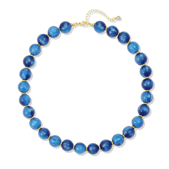 Women's Ancient Style Geometric Resin Beaded Necklace With Electroplated Detail Fashion Clavicle Chain Jewelry