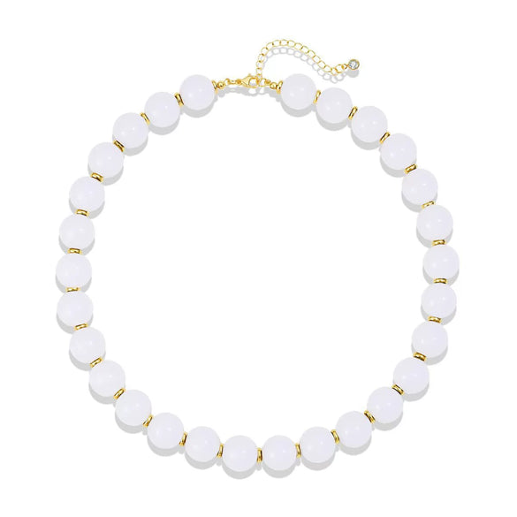 Women's Ancient Style Geometric Resin Beaded Necklace With Electroplated Detail Fashion Clavicle Chain Jewelry