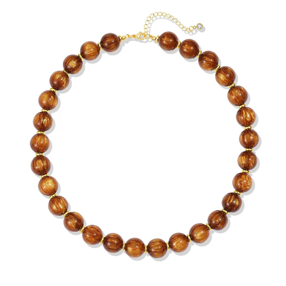 Women's Ancient Style Geometric Resin Beaded Necklace With Electroplated Detail Fashion Clavicle Chain Jewelry