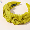 Women's And Girls' Handmade Pleated Wide Headband Solid Color Polyester Cotton Fabric Hair Accessory With Lace Detail