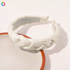 Women's And Girls' Handmade Pleated Wide Headband Solid Color Polyester Cotton Fabric Hair Accessory With Lace Detail