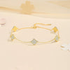 Women's Anklet S925 Sterling Silver Four Leaf Clover Geometric Foot Accessory