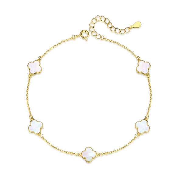 Women's Anklet S925 Sterling Silver Geometric Pattern