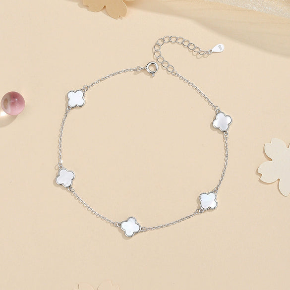 Women's Anklet S925 Sterling Silver Geometric Pattern