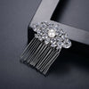 Women's Antique Copper Floral Zircon Bridal Hair Comb With Pearl Accent Elegant Side Hair Accessory