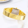 Women's Antique Fashion Light Luxury Alloy Rectangle Dial Diamondencrusted Gold Bracelet Quartz Watch