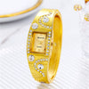 Women's Antique Fashion Light Luxury Alloy Rectangle Dial Diamondencrusted Gold Bracelet Quartz Watch