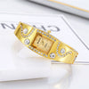 Women's Antique Fashion Light Luxury Alloy Rectangle Dial Diamondencrusted Gold Bracelet Quartz Watch
