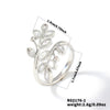 Women's Antique Fashion Open Ring Copper Material Zirconia Treatment With Emerald Branches Leaf Design