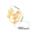 Women's Antique Fashion Open Ring Copper Material Zirconia Treatment With Emerald Branches Leaf Design
