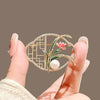 Women's Antique Orchid Alloy Brooch With Pearl Temperament And Electroplating Treatment