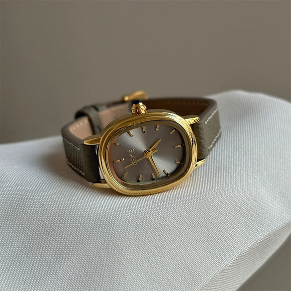 Women's Antique Retro Watch With Pu Belt And Metal Case
