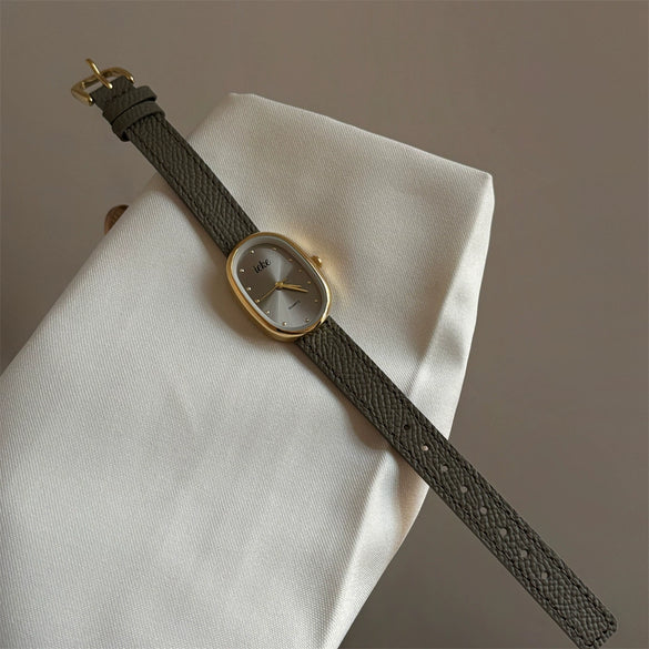 Women's Antique Retro Watch With Pu Belt And Metal Case