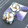 Women's Antique Style Gradient Flower Earrings With Enamel Glaze Electroplated Alloy And Silver Ear Posts