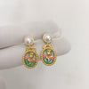 Women's Antique Style Retro Natural Freshwater Pearl Earrings With 18K Goldfilled Silver Needle