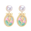 Women's Antique Style Retro Natural Freshwater Pearl Earrings With 18K Goldfilled Silver Needle