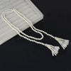Women's Antique Style Tassel Pearl Sweater Chain Necklace And Waist Chain