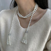 Women's Antique Style Tassel Pearl Sweater Chain Necklace And Waist Chain