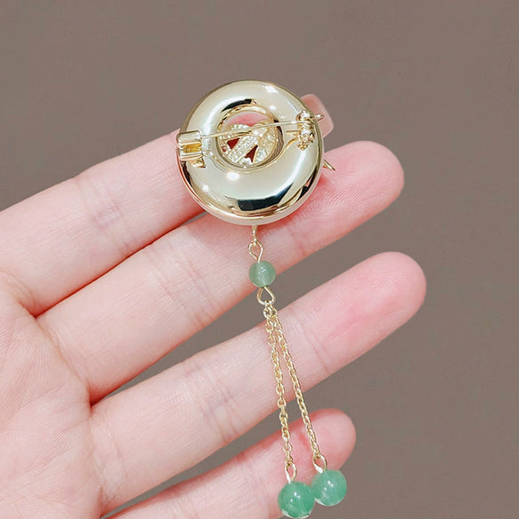 Women's Antique Tassel Brooch Alloy Electroplated Cheongsam Accessories