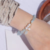 Women's Aquamarine Bracelet With Freshwater Pearl And Crystal Natural Style