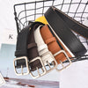 Women's Artificial Leather Belt With Large Square Buckle And Decorative Stitching Simple Fashionable All Match Accessory