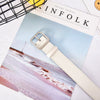 Women's Artificial Leather Belt With Large Square Buckle And Decorative Stitching Simple Fashionable All Match Accessory