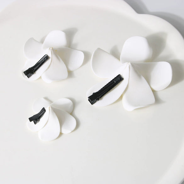 Women's Artificial Leather Handmade Simulation Egg Flower Side Clip Hair Accessories