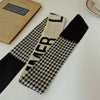 Women's Artificial Silk Houndstooth Rectangular Long Scarf Hair Ribbon Decorative Neck And Hair Scarf For Spring And Autumn