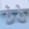 Women's Asymmetric Flower Earrings In Electroplated Copper With Zircon Accents Simple Elegant Jewelry For Weddings And Evening Events