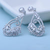 Women's Asymmetric Flower Earrings In Electroplated Copper With Zircon Accents Simple Elegant Jewelry For Weddings And Evening Events