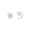 Women's Asymmetric Star And Moon Constellation Earrings In Electroplated Sterling Silver Jewelry