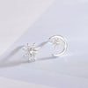 Women's Asymmetric Star And Moon Constellation Earrings In Electroplated Sterling Silver Jewelry